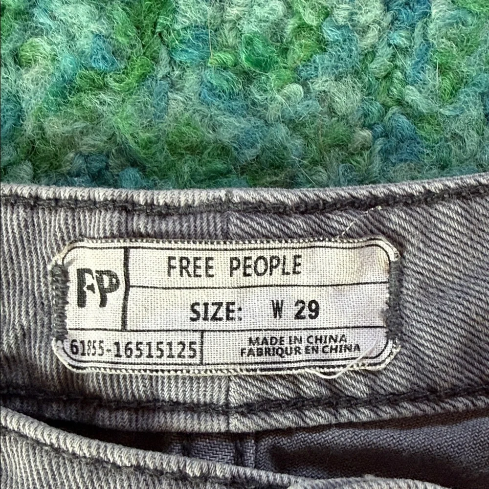 Free People Gray Distressed Denim shorts